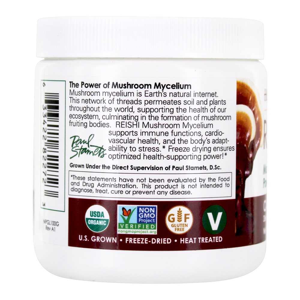 Reishi Cardio & Longevidade Suporte Cogumelo Micélio Em Pó - 3.5 oz. Host Defense - Imagem 3