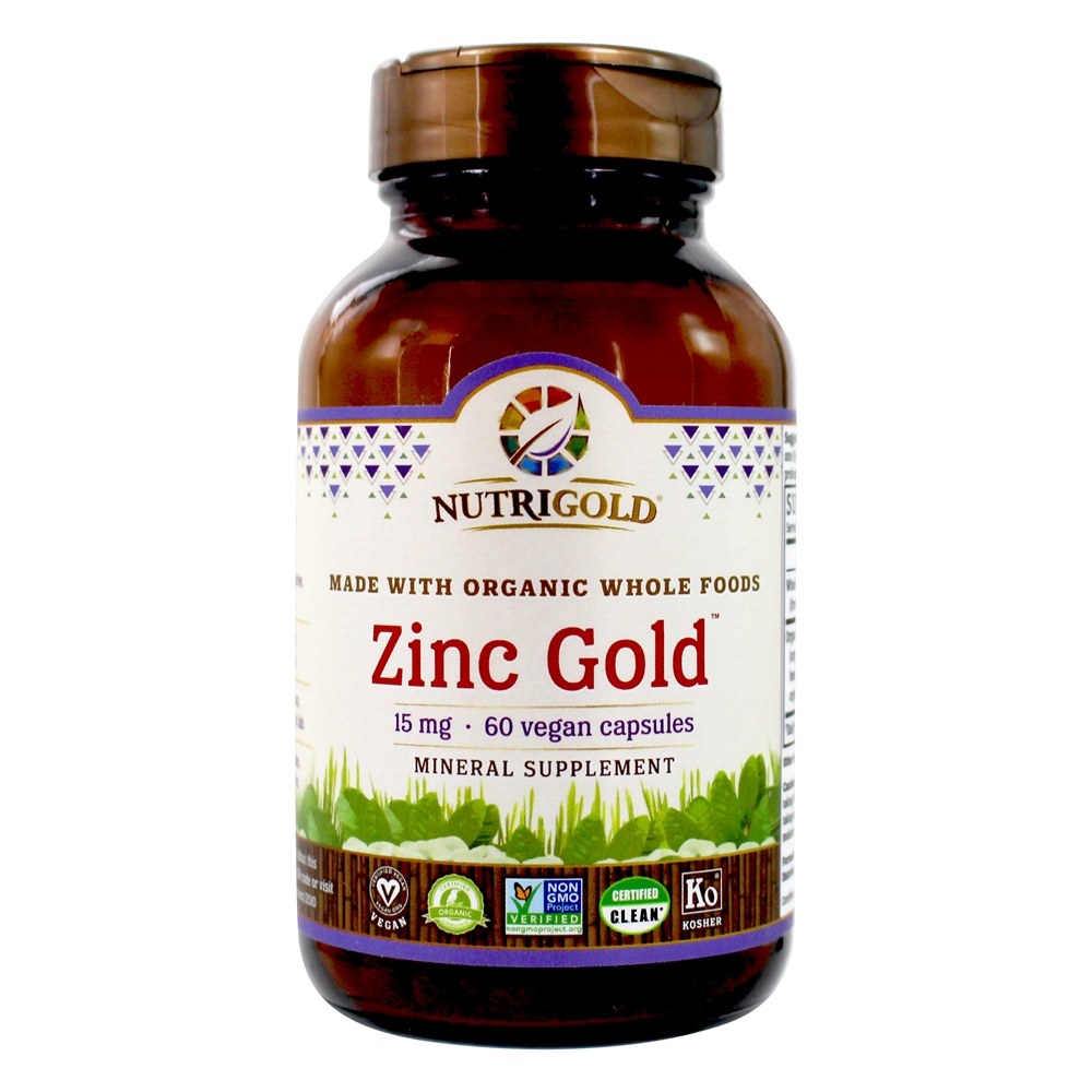 Alimentos mg Orgânicos de Zinco e Ouro 15 . - Cápsulas Vegan 60 Nutrigold