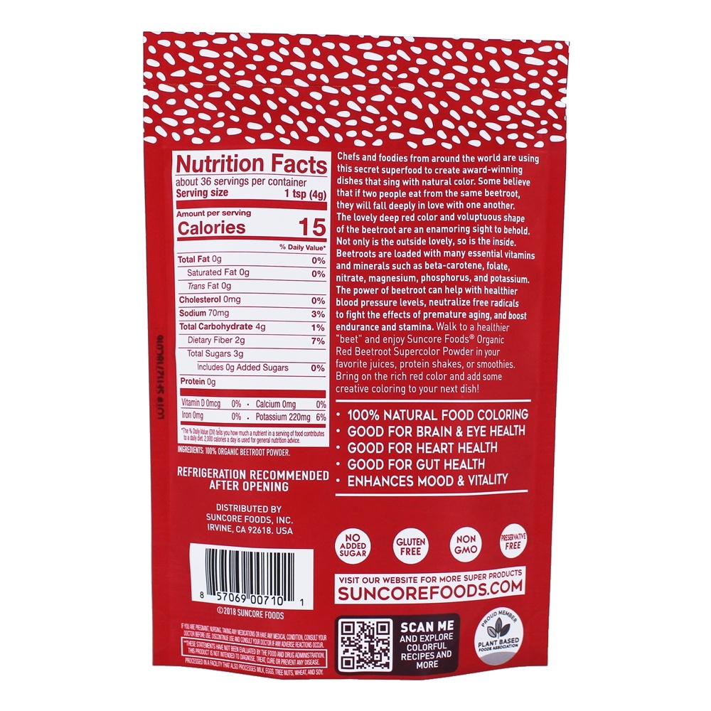 Beterraba Supercolor Beterraba Vermelha - 5 oz. Suncore Foods - Imagem 2