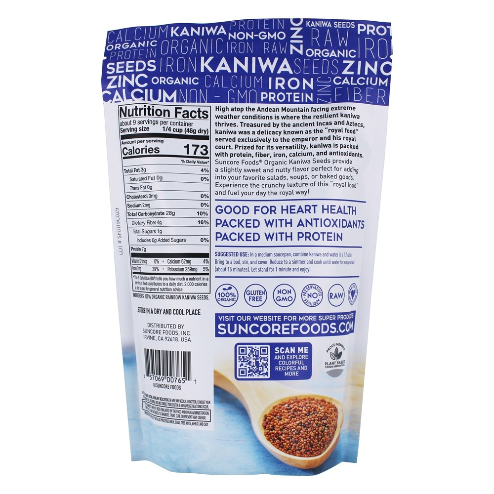 Sementes orgânicas de Kaniwa Rainbow Kaniwa Superfood - 15 oz. Suncore Foods - Imagem 2