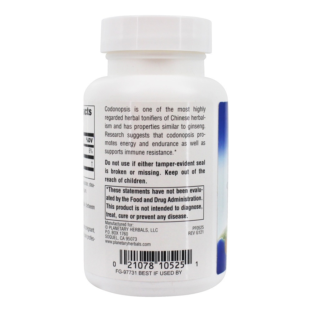 Codonopsis Energizer Herbal Chinês 750 mg . - 60 Tablets Planetary Herbals - Imagem 3