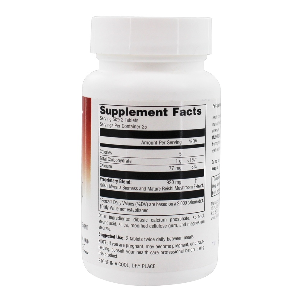 Full Spectrum Suporte cogumelo botânico cogumelo Reishi 460 mg . - 50 Tablets Planetary Herbals - Imagem 2