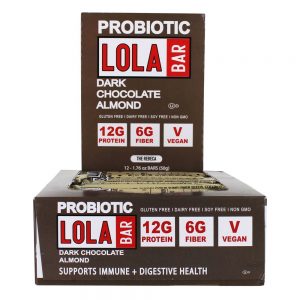 Comprar barra de probiótico rebeca sem glúten chocolate amêndoa escura - 12 barras lola preço no brasil barras de nutrição barras nutricionais suplemento importado loja 77 online promoção -