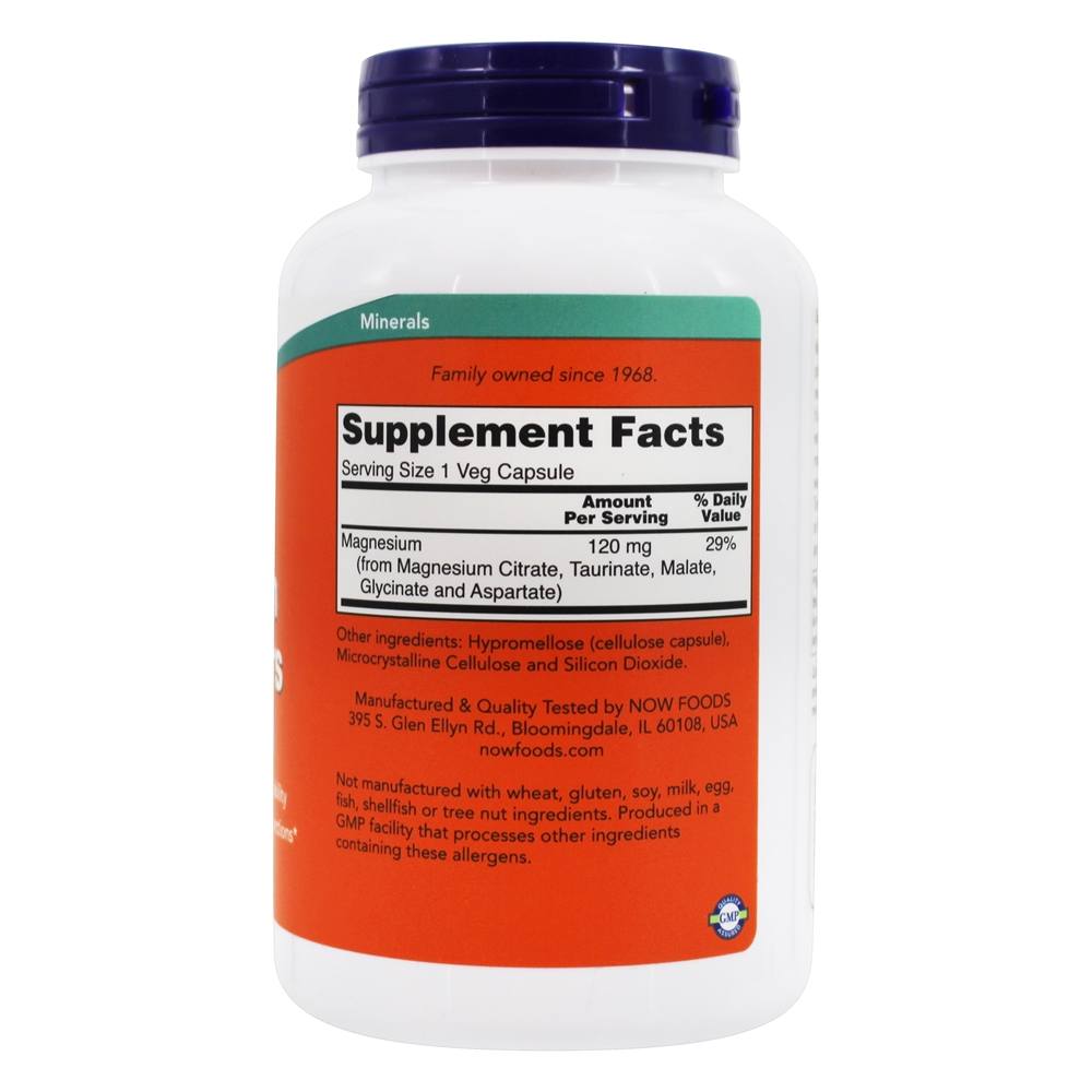 Suporte ao Sistema Nervoso de Transportadores de Magnésio 120 mg . - 180 Cápsula (s) vegetal (s) NOW Foods - Imagem 2