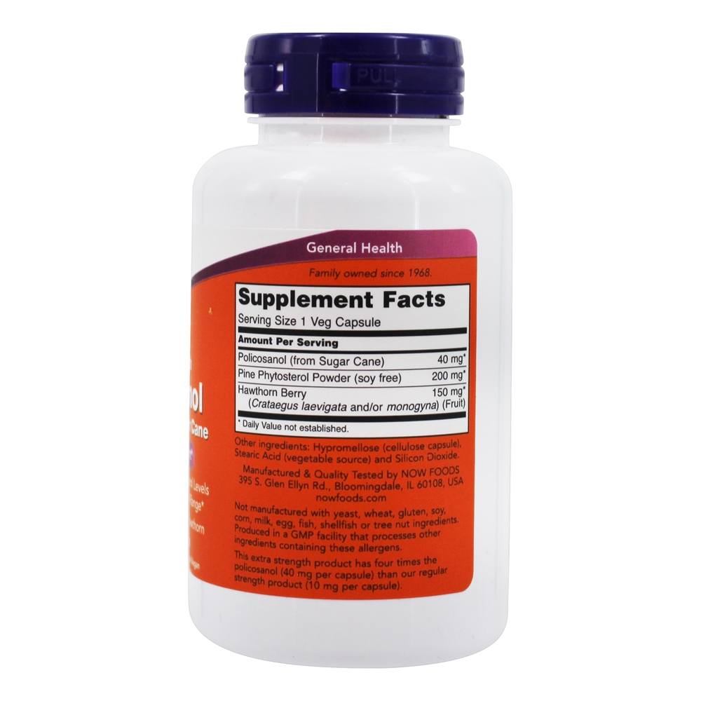 Suporte para Colesterol de Força Extra Policosanol - 90 Cápsula (s) vegetal (s) NOW Foods - Imagem 2