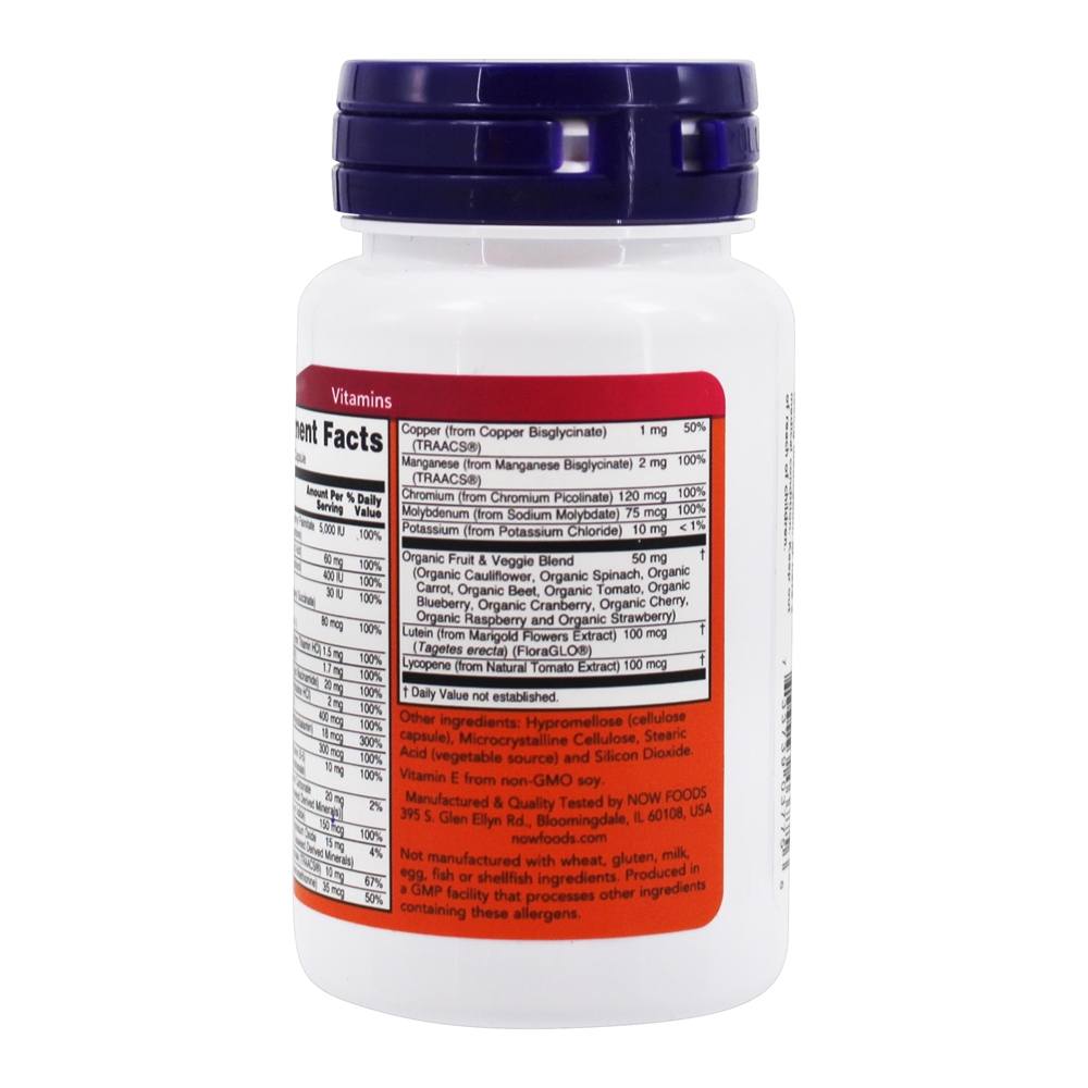Daily Vits Multi Vitamina & Fórmula Mineral - 30 Cápsula (s) vegetal (s) NOW Foods - Imagem 3