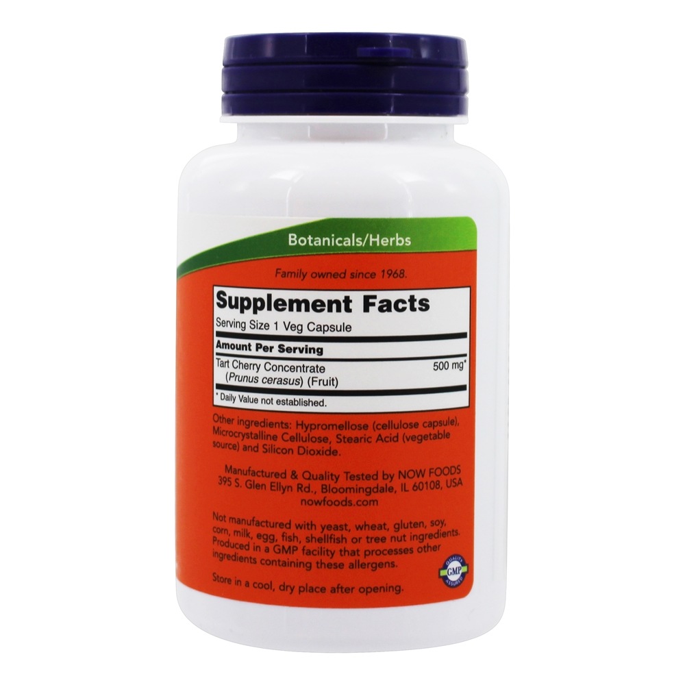 Tart Cherry Herbal Supplement 500 mg . - 90 Cápsula (s) vegetal (s) NOW Foods - Imagem 2