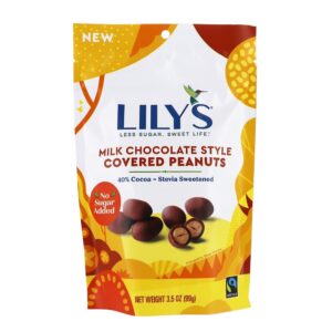 Comprar a estévia adoçada 35 amendoins cobertos do estilo do chocolate de leite do cacau - 3. 5 oz. Lily's preço no brasil alimentos & lanches castanhas suplemento importado loja 11 online promoção -