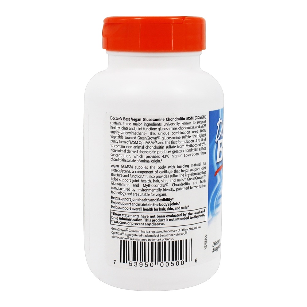 Glucosamina Vegan Condroitina MSM - 120 Cápsula (s) vegetal (s) Doctor's Best - Imagem 3