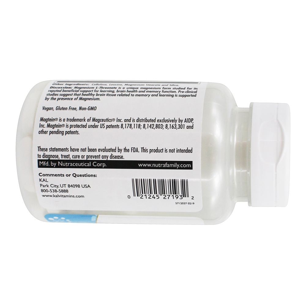 Pense no Suporte à Função Cerebral de L-Treonato de Magnésio 2000 mg . - 60 Tablets Kal - Imagem 4