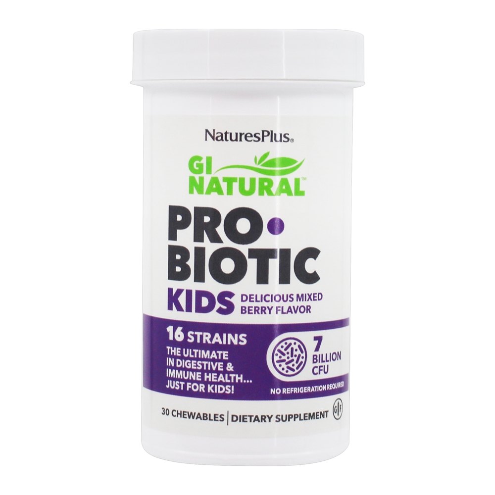 GI Natural Probiótico Kids Mixed Berry 7 Bilhões de UFC - 30 Mastigáveis Natures Plus - Imagem 2