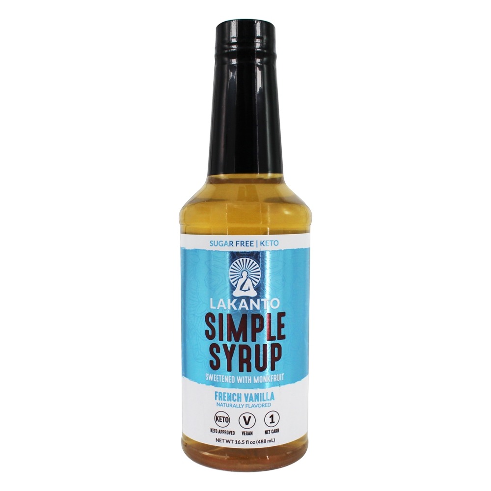 Xarope simples adoçado com baunilha francesa de monge - 16.5 fl. oz. Lakanto