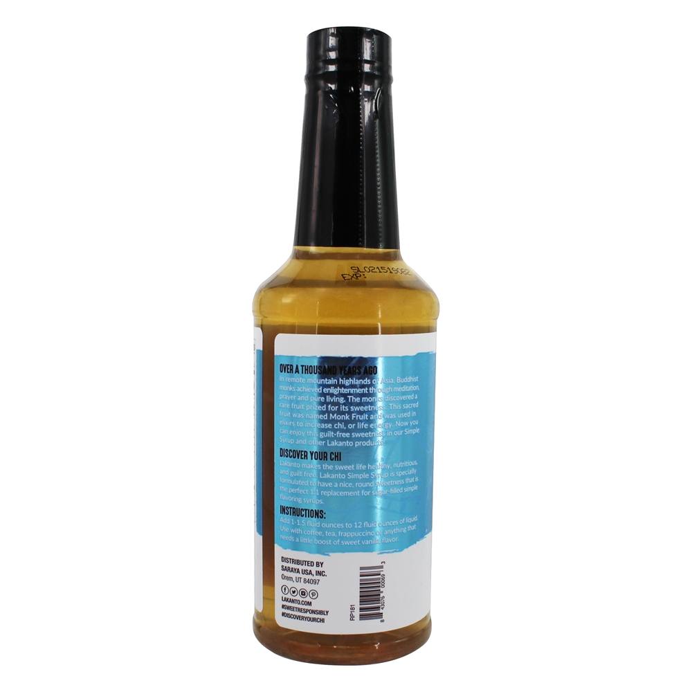 Xarope simples adoçado com baunilha francesa de monge - 16.5 fl. oz. Lakanto - Imagem 3
