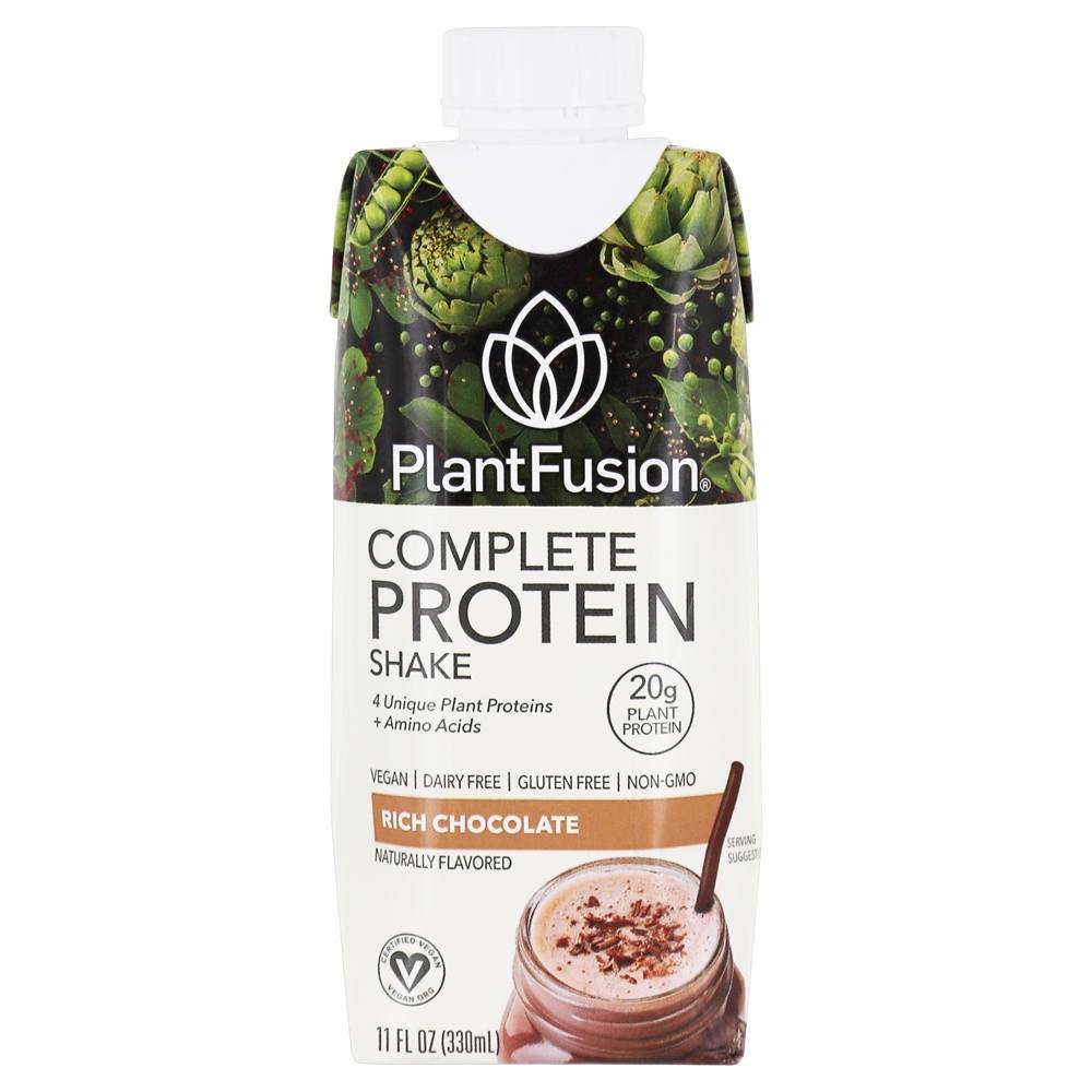 Shake de proteína vegetal completo pronto para beber chocolate rico - Pacote 4 PlantFusion - Imagem 2