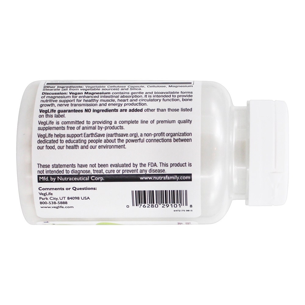 Fonte Tripla de Magnésio Vegano 400 mg . - Cápsulas Vegan 90 VegLife - Imagem 4