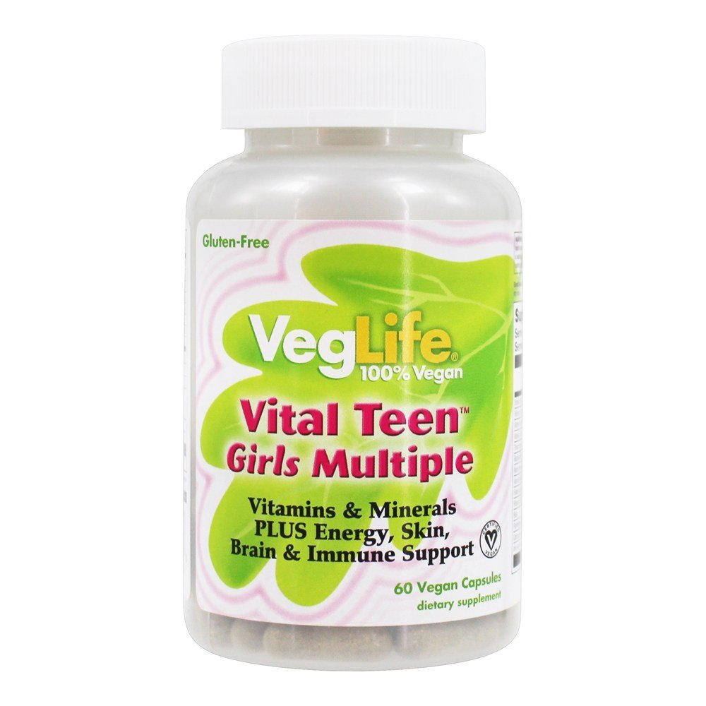 Vital Teen Girls Múltiplas Vitaminas e Minerais - Cápsulas Vegan 60 VegLife