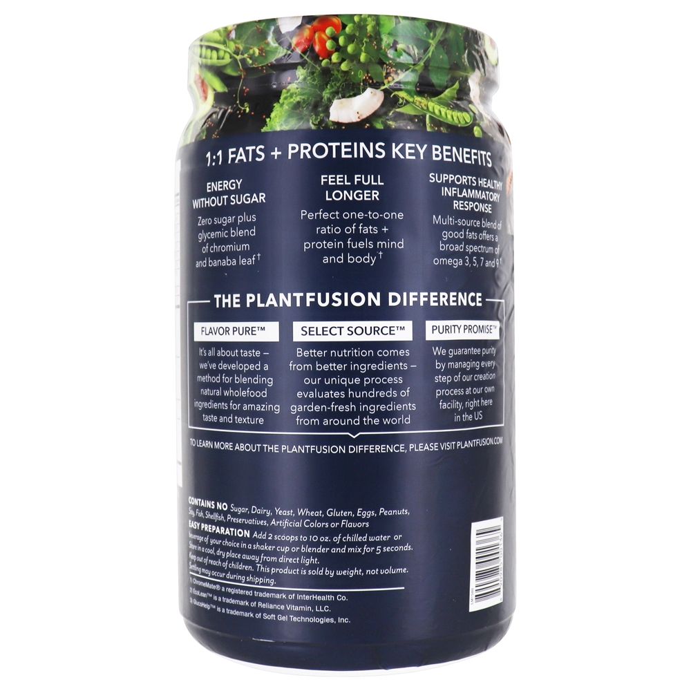 Planta completa Keto Blend 1: 1 Gorduras + Proteína em Pó Natural - 18.41 oz. PlantFusion - Imagem 3
