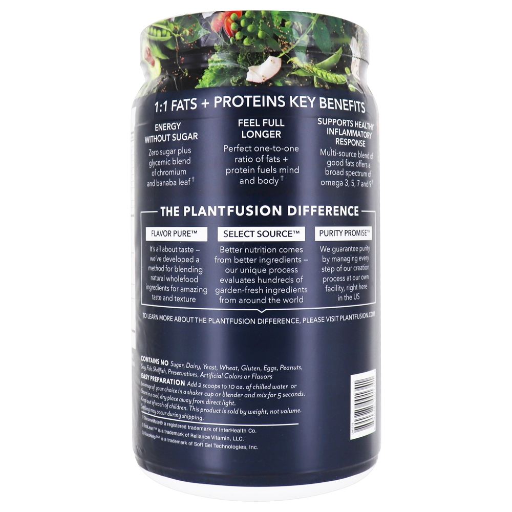 Planta Completa Keto Blend 1: 1 Gorduras + Feijão De Baunilha Em Pó De Proteína - 19.05 oz. PlantFusion - Imagem 3