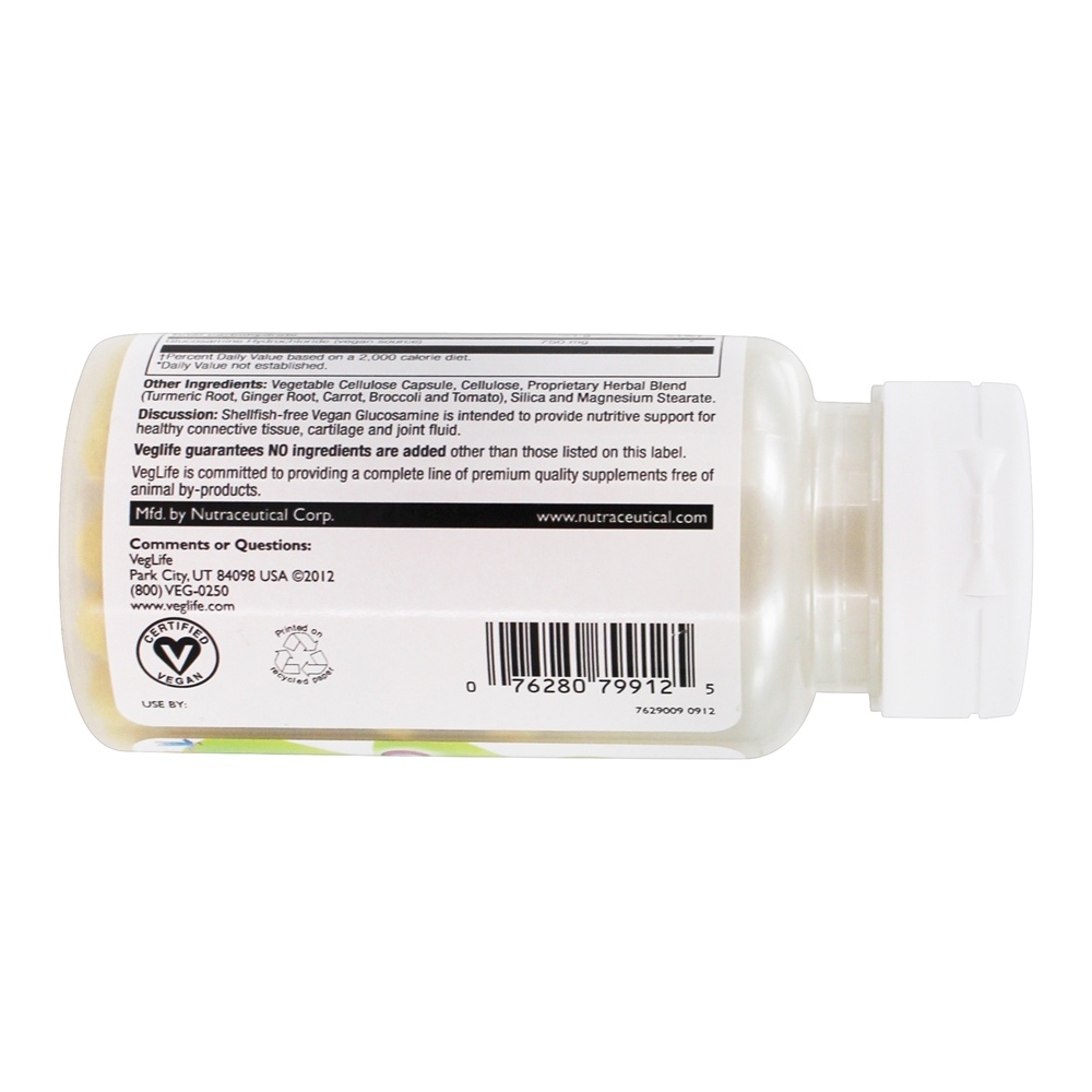 Suporte à junta de glucosamina vegan 750 mg . - Cápsulas Vegan 60 VegLife - Imagem 3