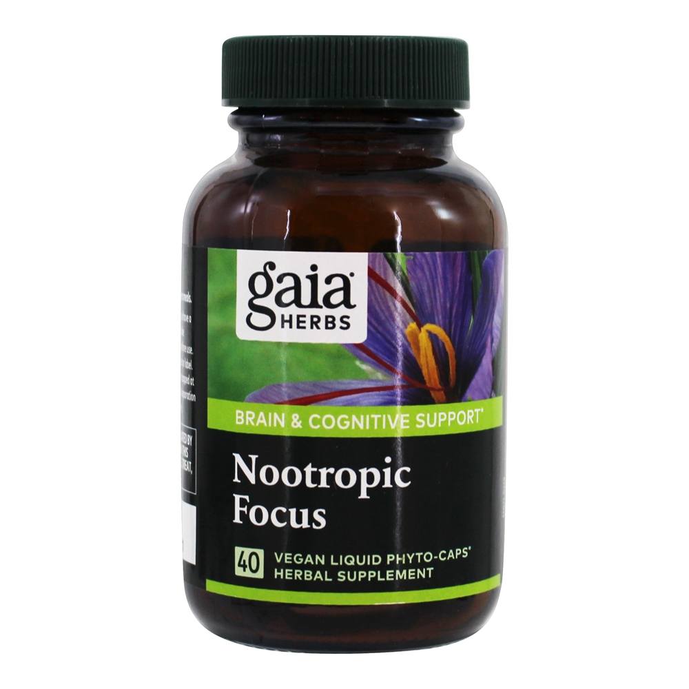 Cérebro de Foco Nootrópico e Suporte Cognitivo - Cápsulas Líquidas 40 Gaia Herbs - Imagem 2