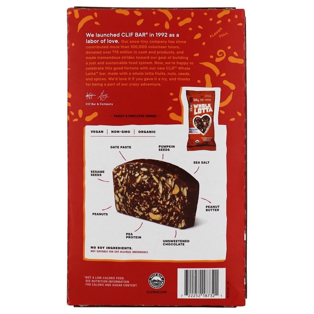 Todo Lotta Frutas Orgânicas, Nozes & Semente De Barras Caixa De Chocolate De Amendoim Assado - 12 Barras Clif Bar - Imagem 3