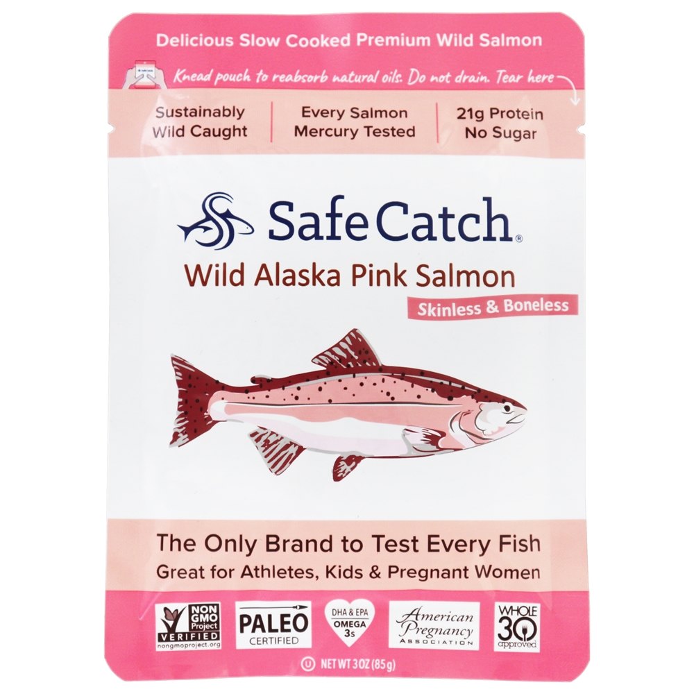 Bolsa de salmão selvagem rosa sem pele e sem ossos - 3 oz. Safe Catch
