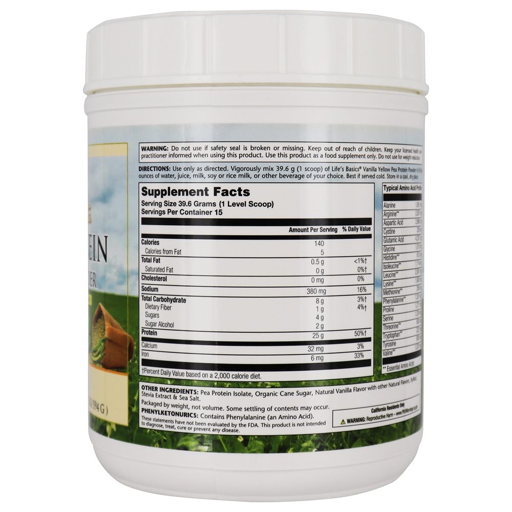 Baunilha Em Pó da Proteína de Ervilha Básica da Vida Isolada - 20.95 oz. LifeTime Vitamins - Imagem 2
