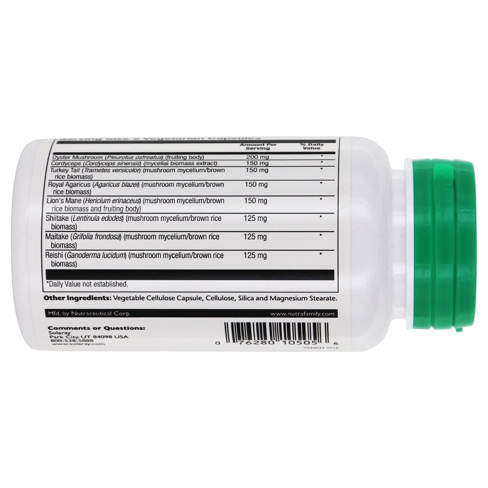 Cogumelo Completar 1175 mg . - Cápsulas vegetarianas 60 Solaray - Imagem 3