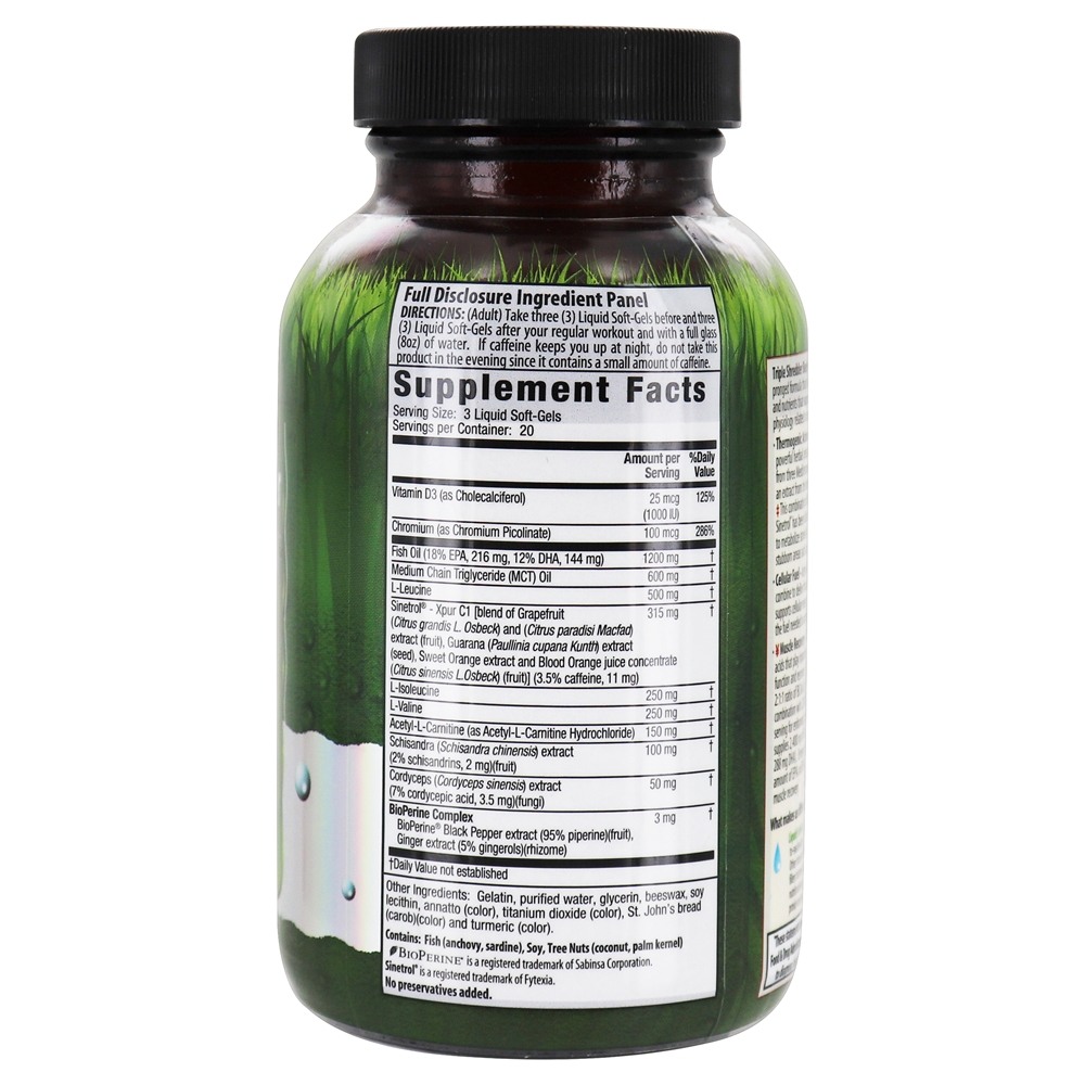 Trituradora Tripla Body-Shaper BCAA 2 : 1: 1 - 60 Softgels líquidos Irwin Naturals - Imagem 2