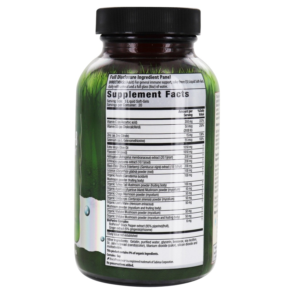 Pure Suporte ao Imune Defense Mushroom-8 - 60 Softgels líquidos Irwin Naturals - Imagem 2