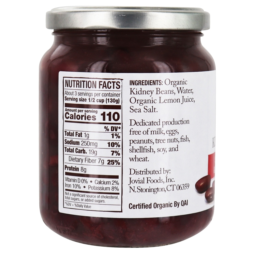 100 % de Feijão Vermelho Orgânico - 13 oz. Jovial Foods - Imagem 2