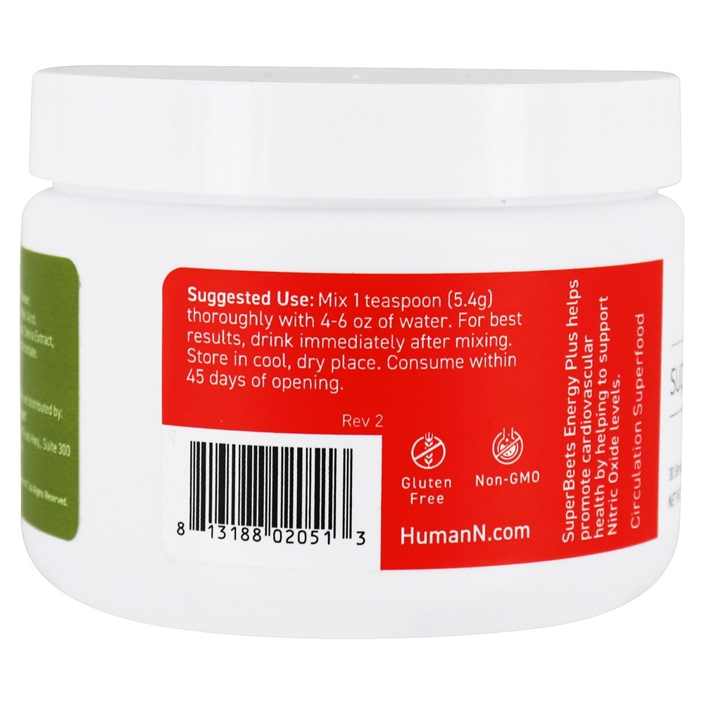 SuperBeets Energy Plus Beber Mix Natural Berry - 5.7 oz. HumanN - Imagem 3