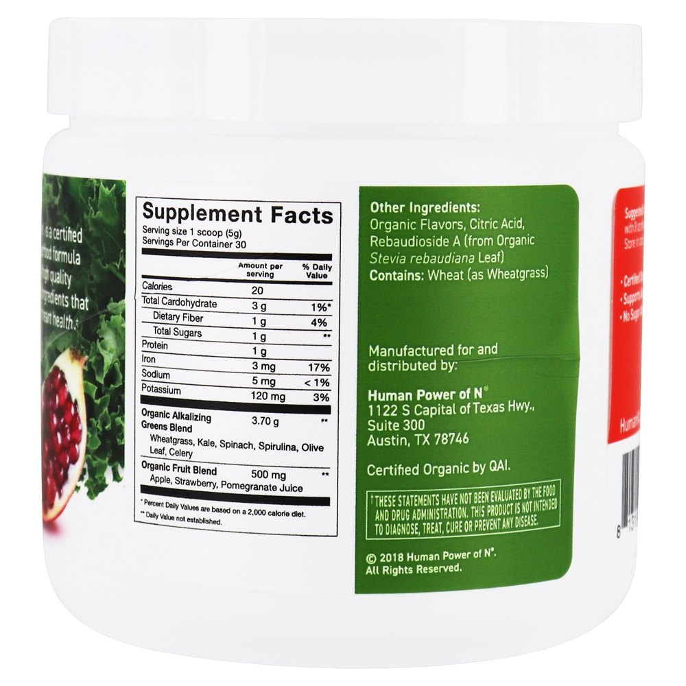 HeartGreens Organic Superfood Pó Verde Maçã - 5.29 oz. HumanN - Imagem 2