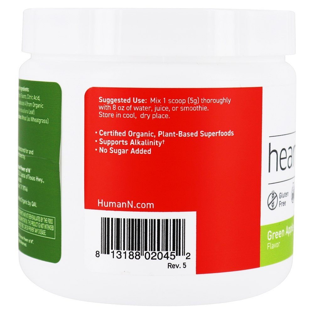 HeartGreens Organic Superfood Pó Verde Maçã - 5.29 oz. HumanN - Imagem 4