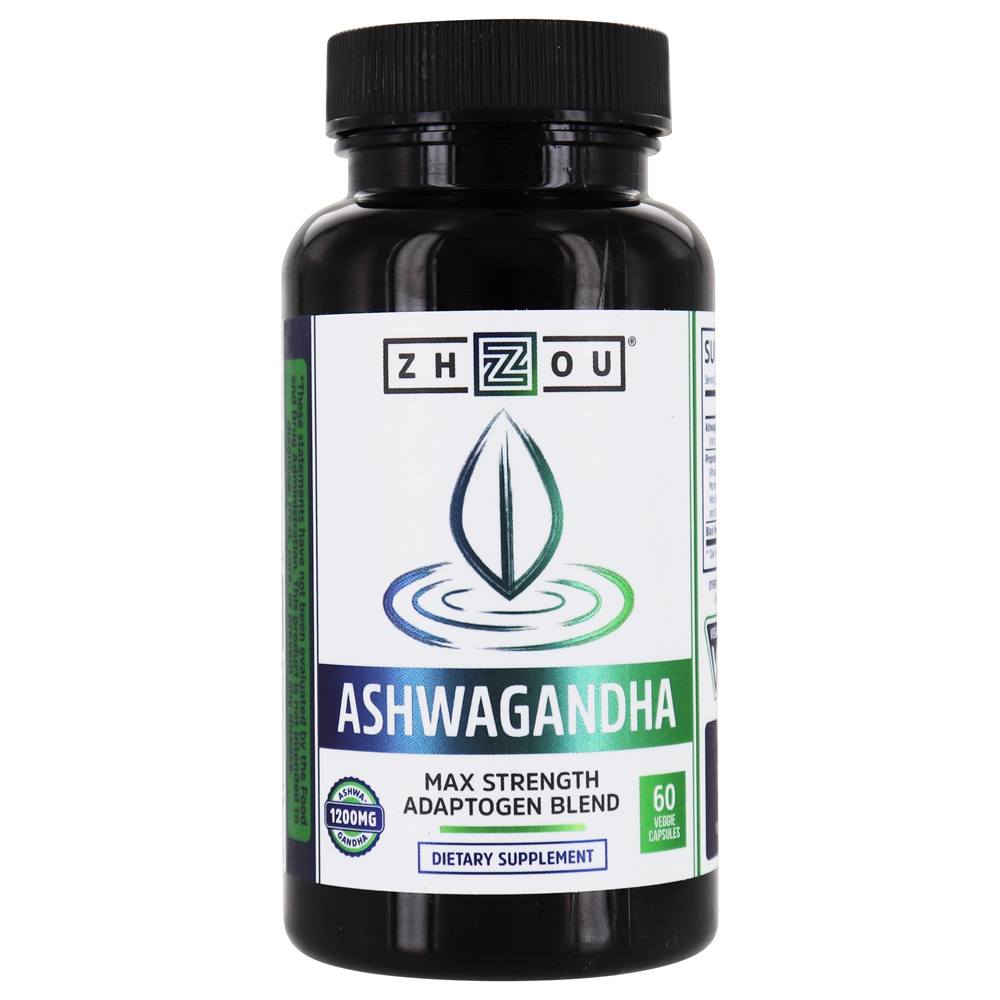Mistura Adaptogênica de Força Máxima Ashwagandha 1200 mg . - 60 Cápsula (s) vegetal (s) Zhou