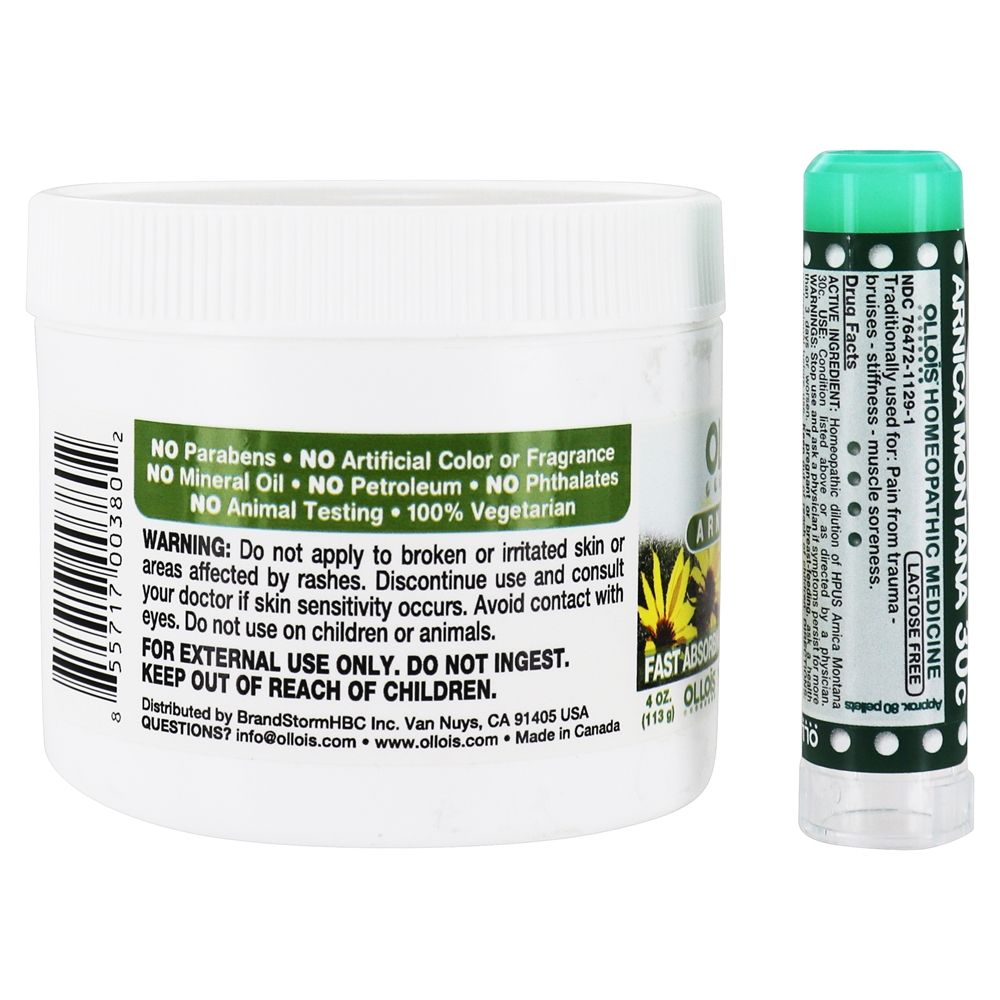 OlloPain Arnica Cream + Granulados Homeopáticos - 2 Contagem Ollois Homeopathic Medicine - Imagem 3