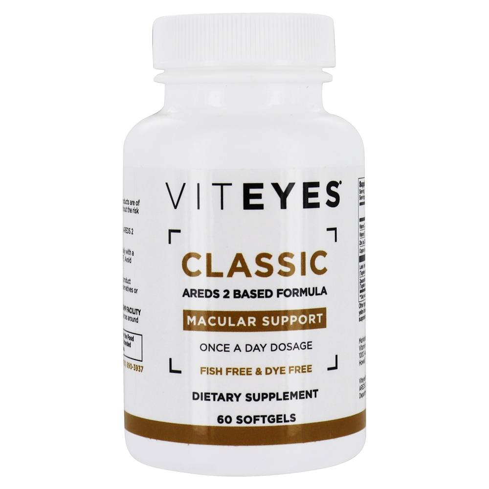 Suporte para MACular de Fórmula Baseada em AREDS Clássicos 2 - 60 Softgels VitEyes