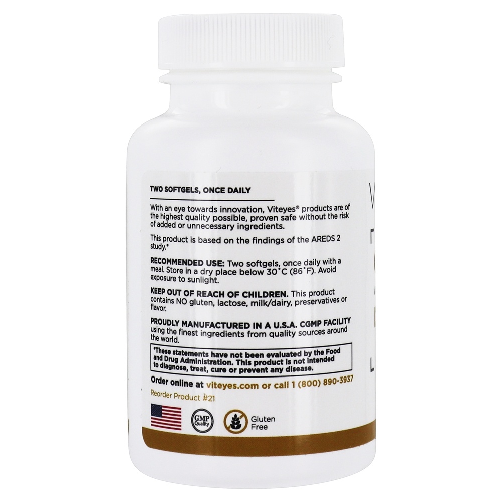 Suporte para MACular de Fórmula Baseada em AREDS Clássicos 2 - 60 Softgels VitEyes - Imagem 3