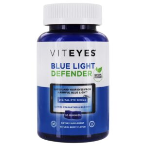 Baga natural azul do protetor do olho de Digital Light Defender - 30 Gummies VitEyes