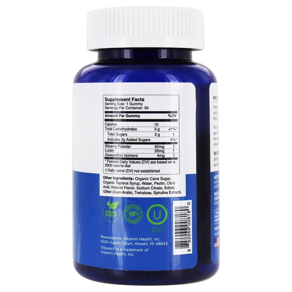 Baga natural azul do protetor do olho de Digital Light Defender - 30 Gummies VitEyes - Imagem 2