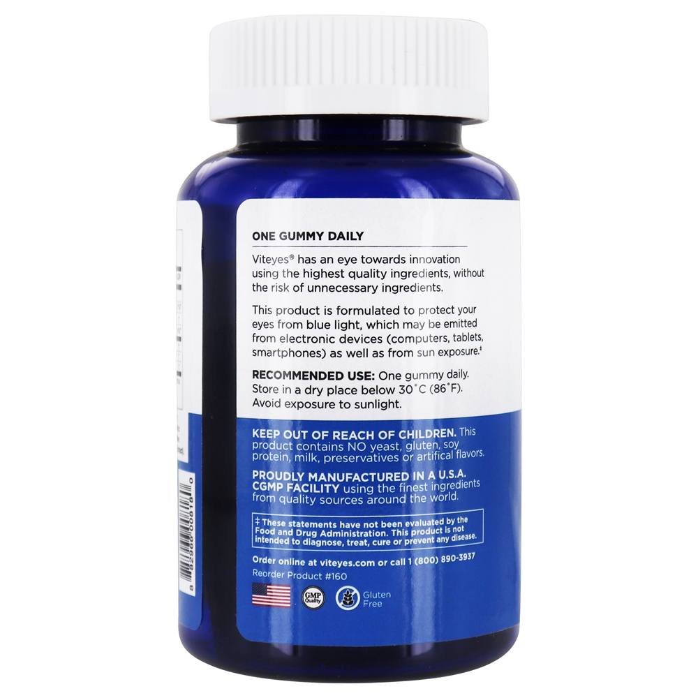 Baga natural azul do protetor do olho de Digital Light Defender - 30 Gummies VitEyes - Imagem 3