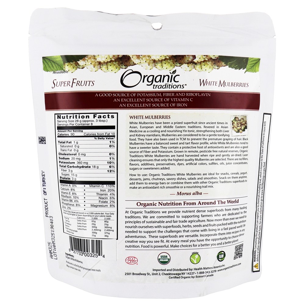 Amora branca - 8 oz. Organic Traditions - Imagem 2