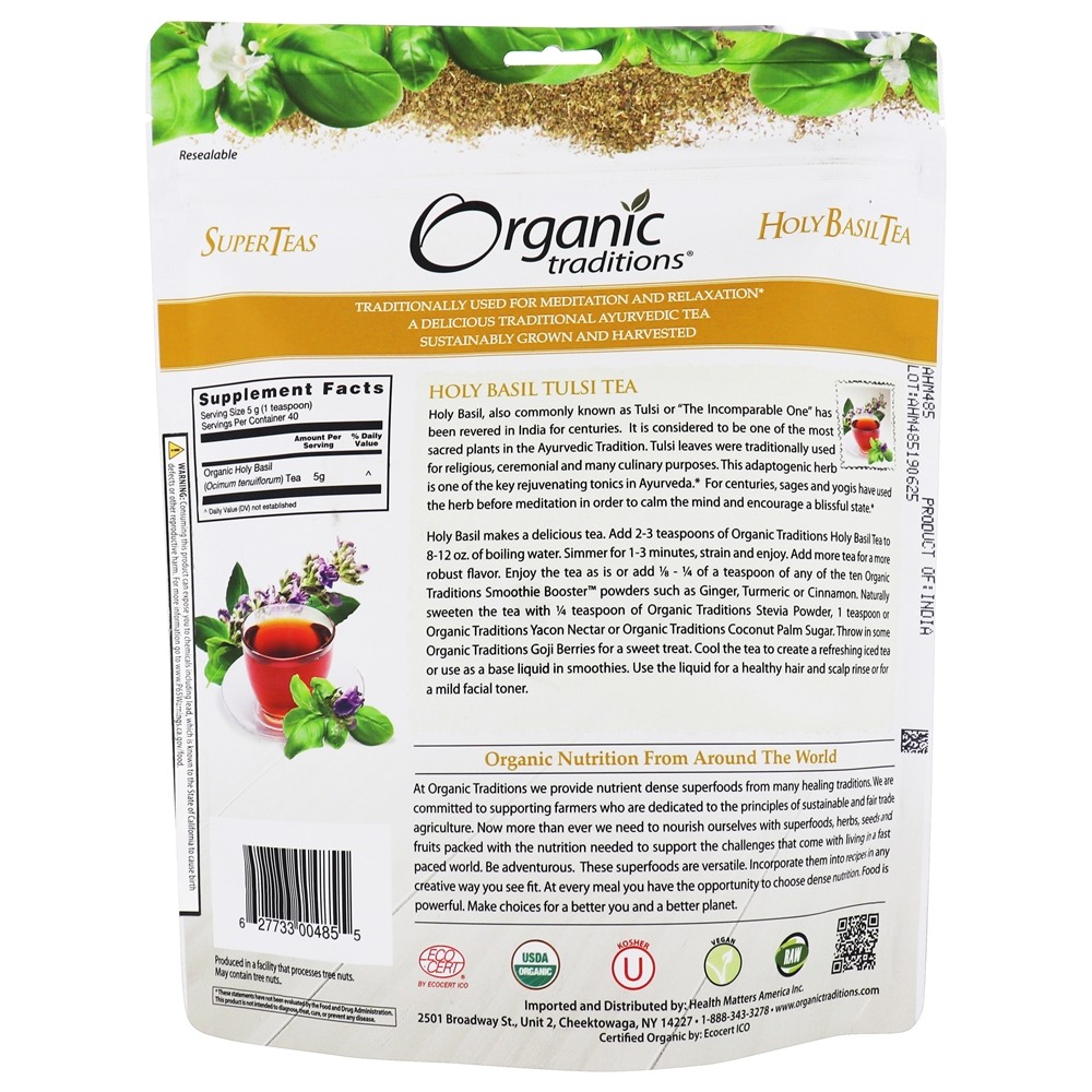 Chá Basil Santo Tulsi - 7 oz. Organic Traditions - Imagem 2