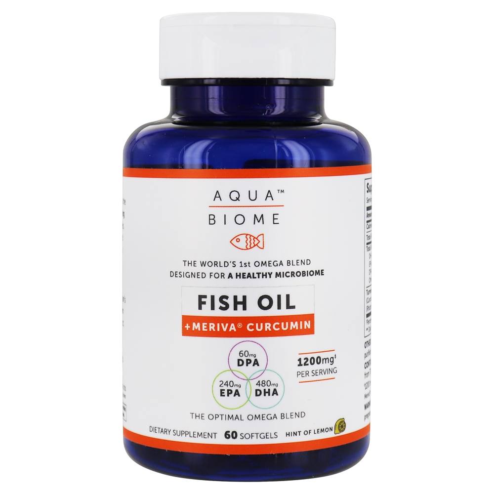 Óleo de Peixe + Meriva Curcumina Limão 1200 mg . - 60 Softgels Aqua Biome - Imagem 2