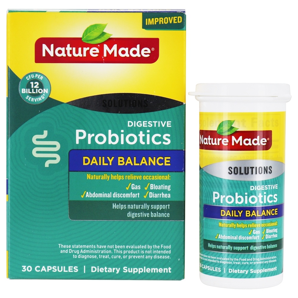 Probióticos Digestivos Diários Balance 12 Bilhões de UFC - Cápsulas 30 Nature Made