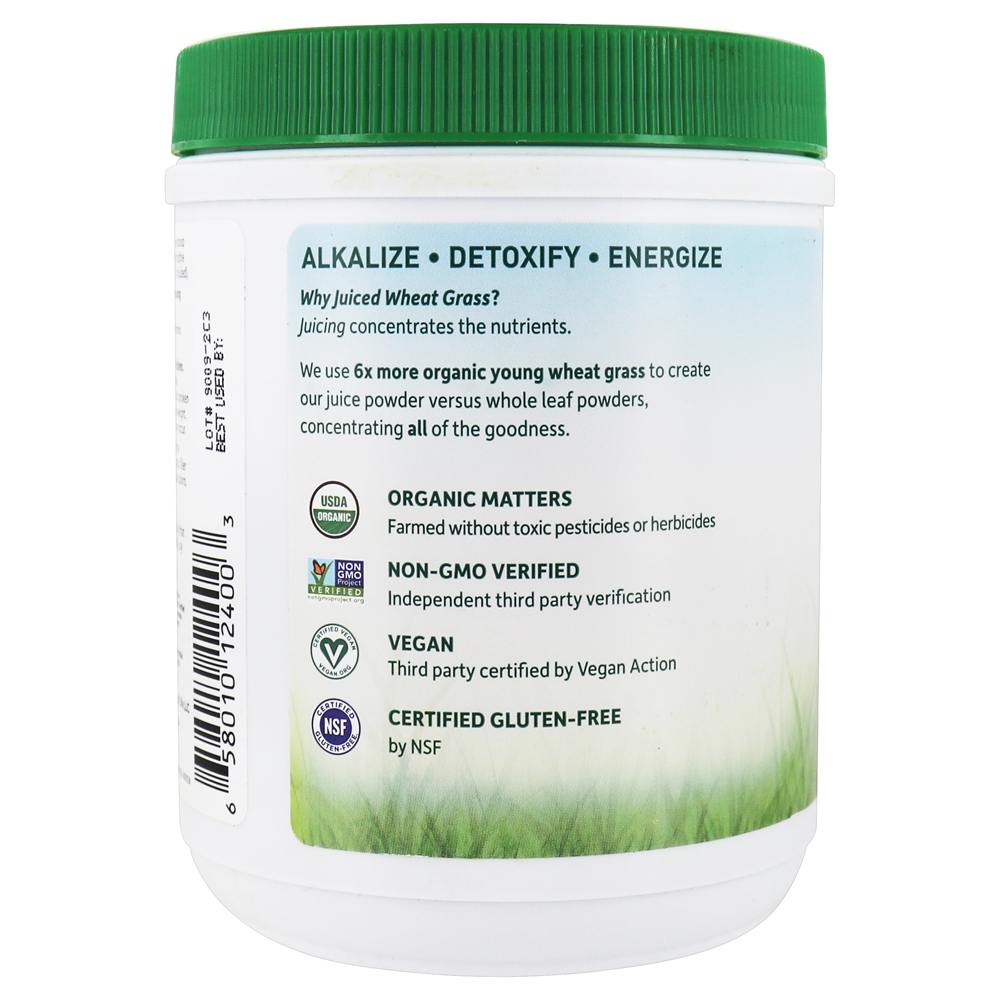 Alimentos Perfeitos Orgânicos Crus 100 % EUA Orgânicos Trigo Suco De Grama Em Pó Sem Aromas - 8.46 oz. Garden of Life - Imagem 3