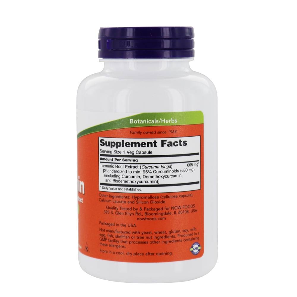 Curcumina do extrato da raiz de açafrão 665 mg . - 120 Cápsula (s) vegetal (s) NOW Foods - Imagem 2