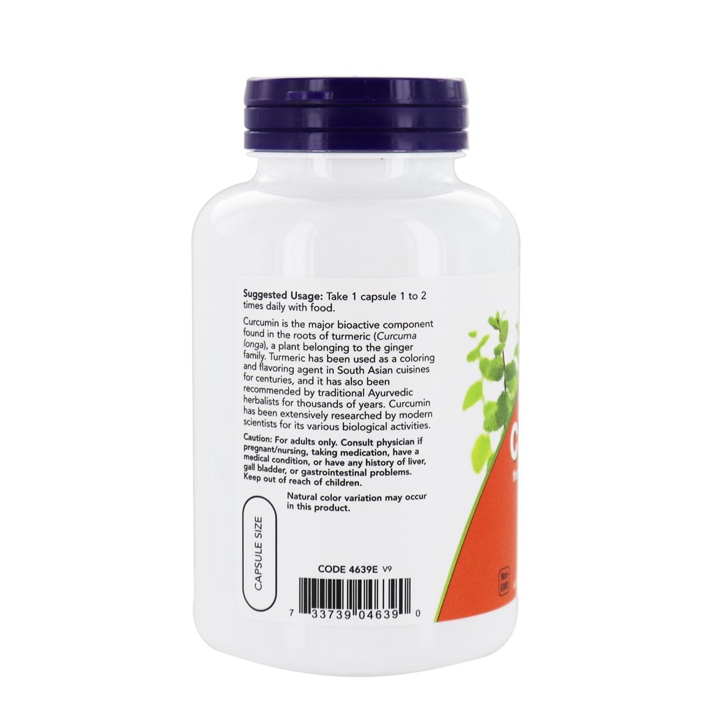 Curcumina do extrato da raiz de açafrão 665 mg . - 120 Cápsula (s) vegetal (s) NOW Foods - Imagem 3