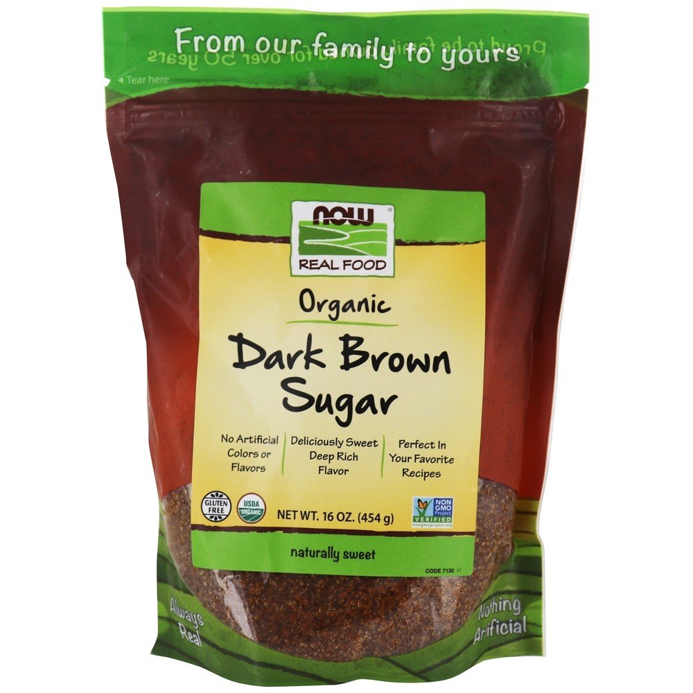 Açúcar Marrom Escuro Orgânico - 16 oz. NOW Foods