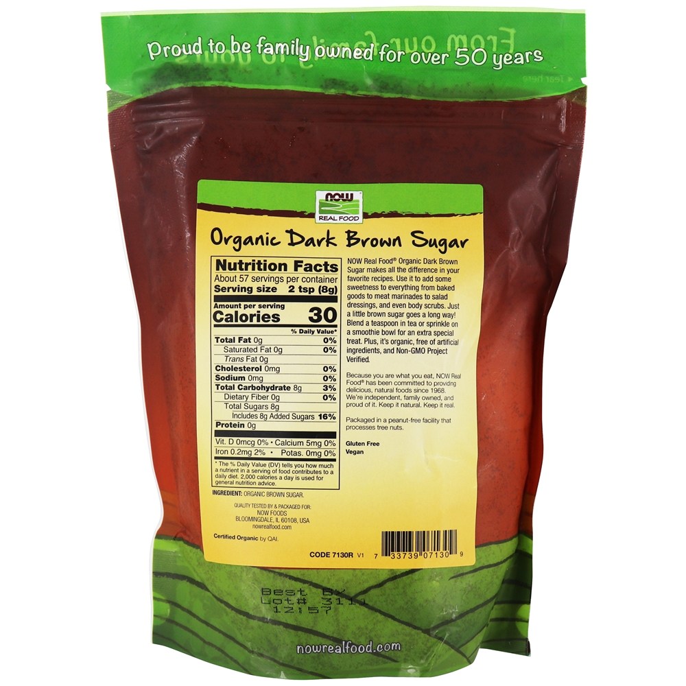 Açúcar Marrom Escuro Orgânico - 16 oz. NOW Foods - Imagem 2